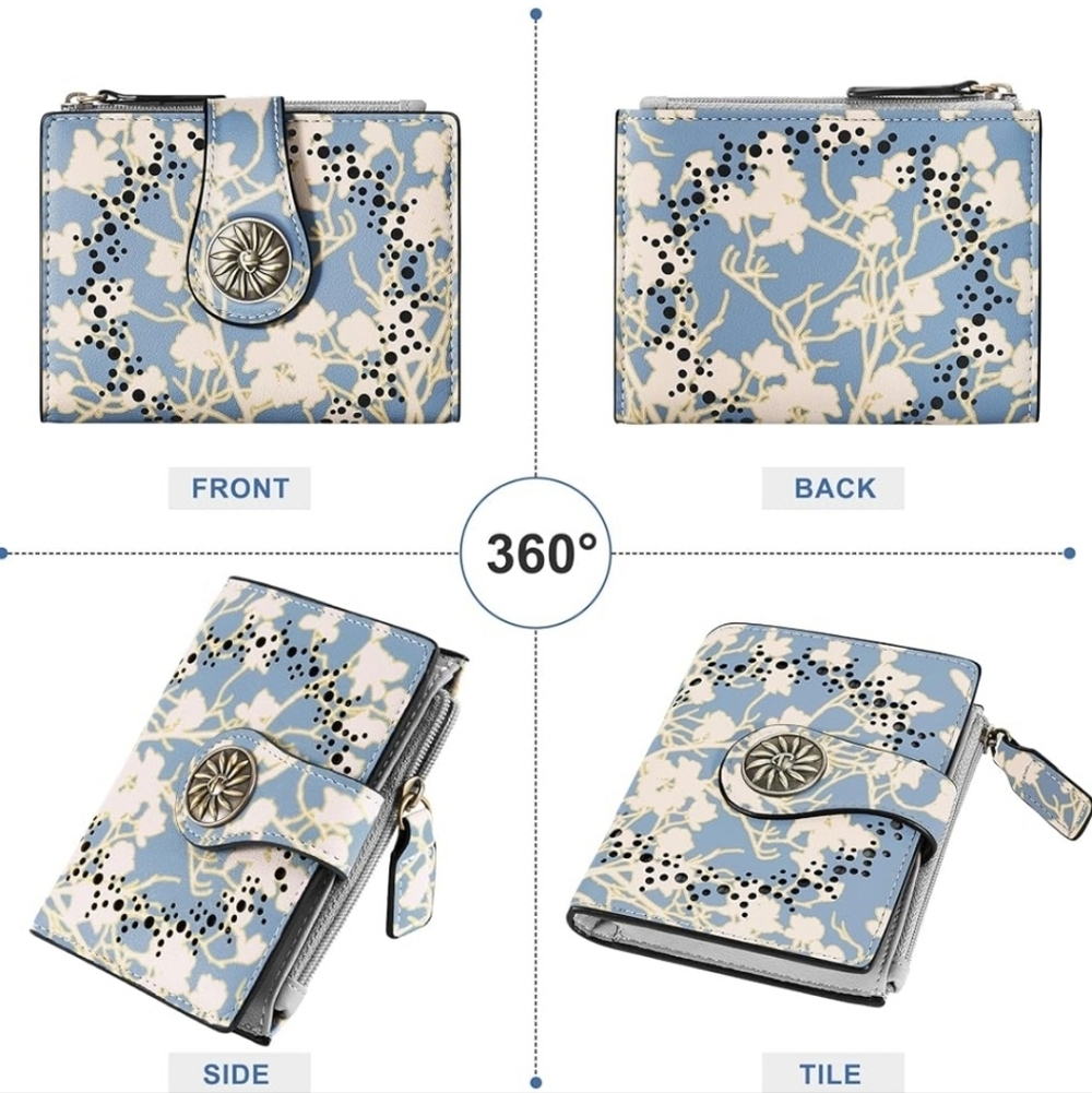 Floral Blue and White Wallet